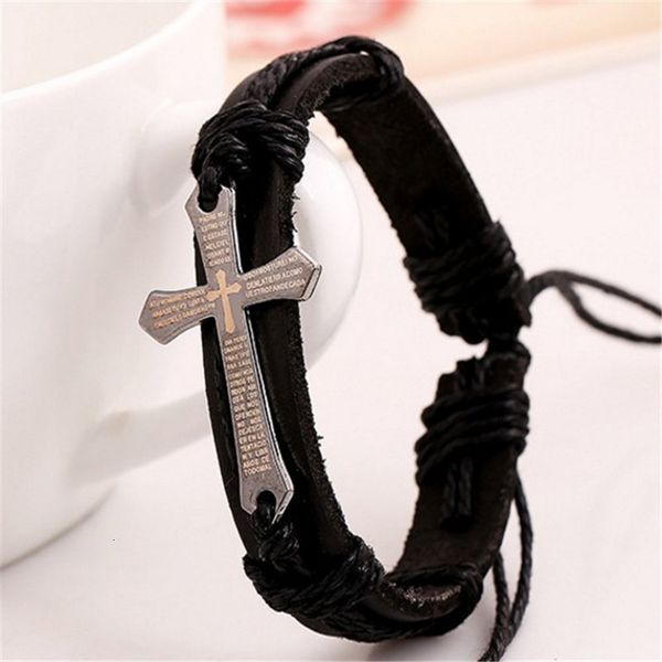 651jbraided bracelet cross bible urban charm handmade black genuine leather adjustable wristband retro jewelrysfoj
651jbraided bracelet cross bible urban charm handmade black genuine leather adjustable wristband retro jewelrysfoj