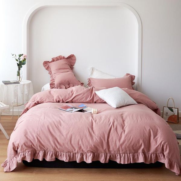 simple style solid color ruffle bedding set women fitted sheet duvet cover pillowcases twin king for adults
simple style solid color ruffle bedding set women fitted sheet duvet cover pillowcases twin king for adults