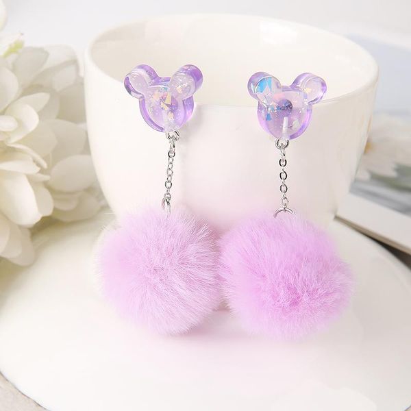 1pair cute stud earring multicolours resin animal candy with puffer ball earrings fashion woman jewelry birthday gift, Silver
1pair cute stud earring multicolours resin animal candy with puffer ball earrings fashion woman jewelry birthday gift, Silver