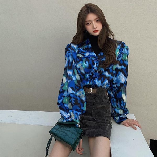 womens button up blue tie dyed print long sleeve blouse vintage shirts spring autumn casual women clothing, White
womens button up blue tie dyed print long sleeve blouse vintage shirts spring autumn casual women clothing, White