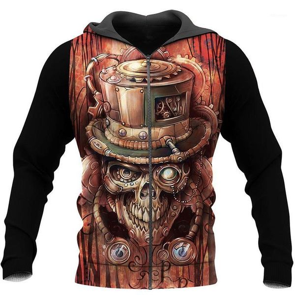 men's hoodies & sweatshirts steampunk skull 3d all over printed men zip hoodie autumn winter fashion jacket1, Black
men's hoodies & sweatshirts steampunk skull 3d all over printed men zip hoodie autumn winter fashion jacket1, Black