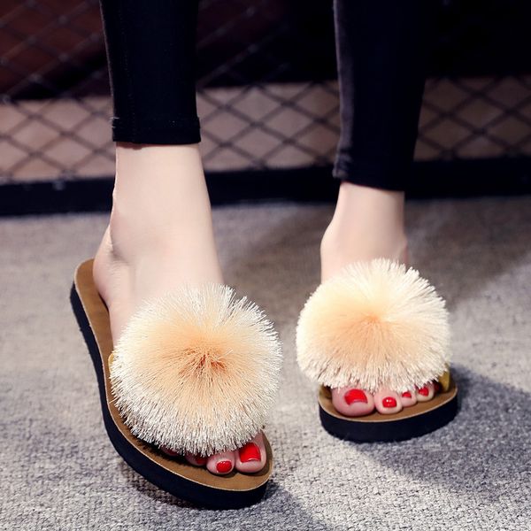 slippers women indoor beach breathable hair ball sandals home slipper flip-flops flat shoes hausschuhe damen #l35, Black
slippers women indoor beach breathable hair ball sandals home slipper flip-flops flat shoes hausschuhe damen #l35, Black