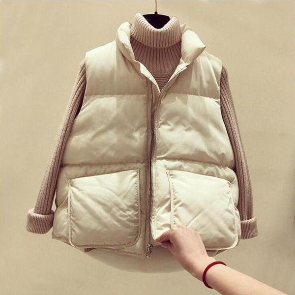 2020 women sleeveless vest winter warm jacket pocket vest warm plus size 2xl down cotton padded jacket female waistcoat, Black;white
2020 women sleeveless vest winter warm jacket pocket vest warm plus size 2xl down cotton padded jacket female waistcoat, Black;white