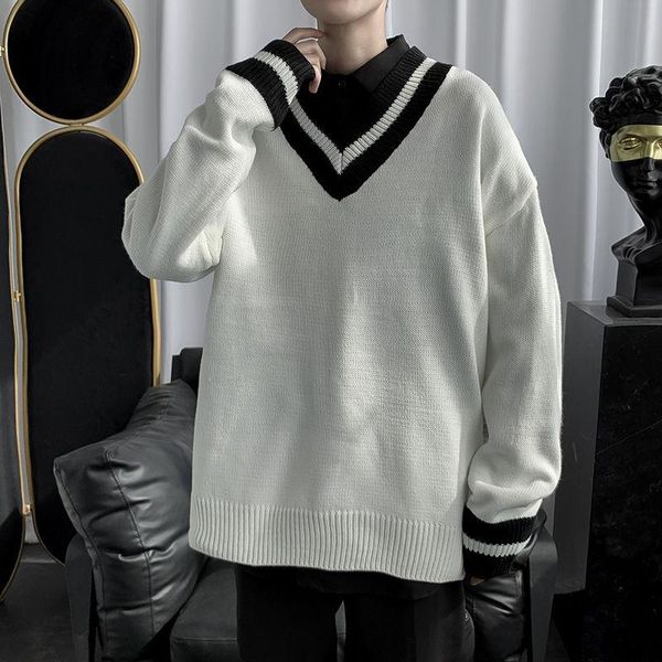 autumn v-neck sweater men's warm fashion casual knitted pullover men wild loose korean knitting sweaters mens clothes -2xl, White;black
autumn v-neck sweater men's warm fashion casual knitted pullover men wild loose korean knitting sweaters mens clothes -2xl, White;black