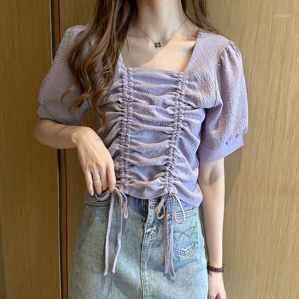 short sleeves chiffon women shirt vintage pure color female classical vogue blouse women drawstring 1, White
short sleeves chiffon women shirt vintage pure color female classical vogue blouse women drawstring 1, White