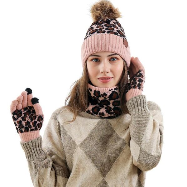 3pcs women winter pompom beanie hat scarf touch screen gloves set warm knit leopard print skull cap plush lined warmer, Blue;gray
3pcs women winter pompom beanie hat scarf touch screen gloves set warm knit leopard print skull cap plush lined warmer, Blue;gray