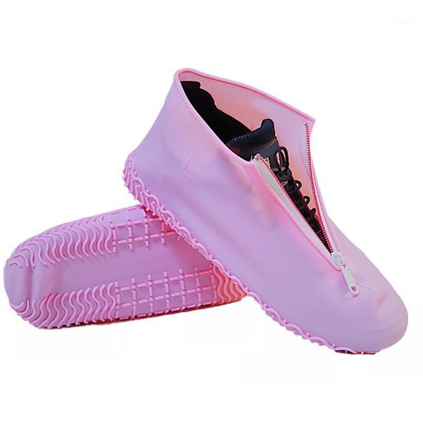 1 pair reusable silicone travel elastic waterproof outdoor protective non slip shoe cover accessories zipper portable rain boots1, White;pink
1 pair reusable silicone travel elastic waterproof outdoor protective non slip shoe cover accessories zipper portable rain boots1, White;pink