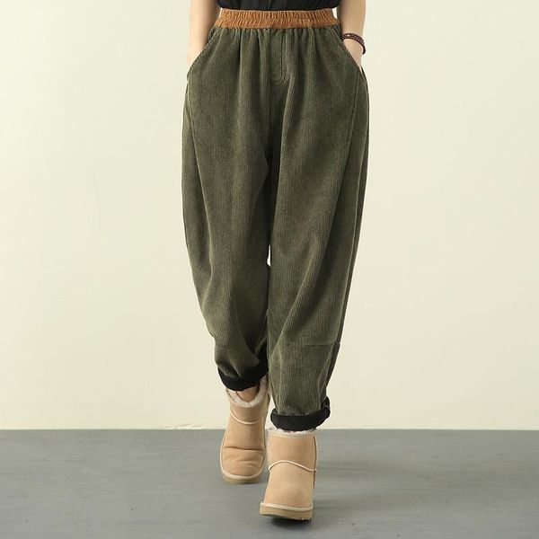 2021 winter pants women retro thicker fleece warm casual trousers ladies new elastic waist loose all-match pants, Black;white
2021 winter pants women retro thicker fleece warm casual trousers ladies new elastic waist loose all-match pants, Black;white