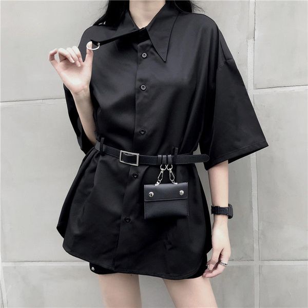 2021 new black blouse female half collar streetwear loose blouses belt bag crdp, White
2021 new black blouse female half collar streetwear loose blouses belt bag crdp, White