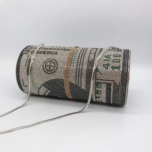 personal water drill dollar avatar banquet cylinder drilling chain bag diamond-encrusted cylinder for ladies handbags trendy shoulder bags
personal water drill dollar avatar banquet cylinder drilling chain bag diamond-encrusted cylinder for ladies handbags trendy shoulder bags