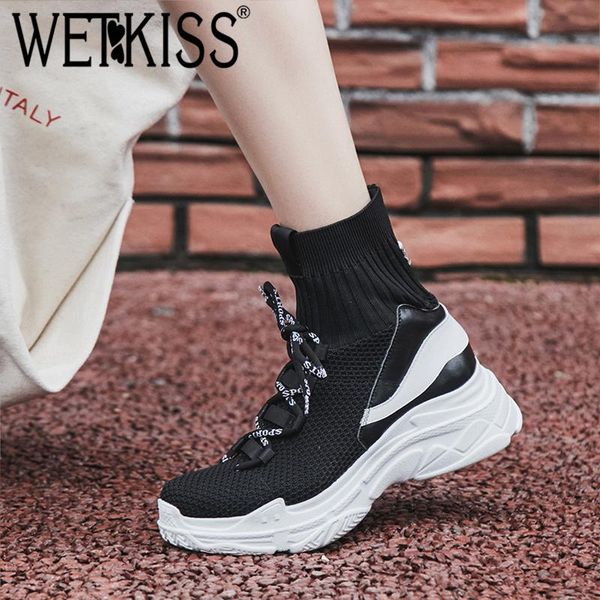 boots wetkiss leather stretch sneakers women ankle footwear flat with female boot platform knitted shoes 2021, Black
boots wetkiss leather stretch sneakers women ankle footwear flat with female boot platform knitted shoes 2021, Black