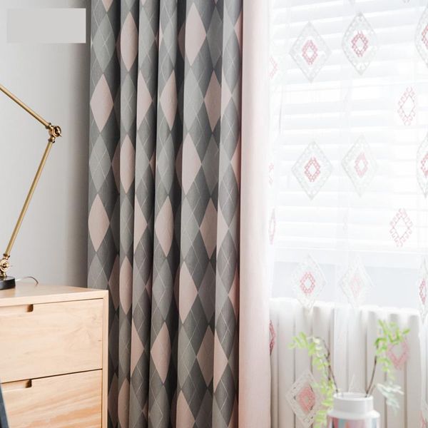 custom curtains simple nordic gray pink colorblock diamond cotton livingroom bedroom window cloth blackout curtain yarn m390
custom curtains simple nordic gray pink colorblock diamond cotton livingroom bedroom window cloth blackout curtain yarn m390