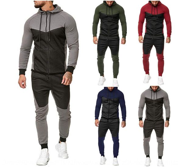 jiu2y 2020 men's zipper splicing long sleeve hooded suit and trousers trousers sweater and pants suit, Gray
jiu2y 2020 men's zipper splicing long sleeve hooded suit and trousers trousers sweater and pants suit, Gray