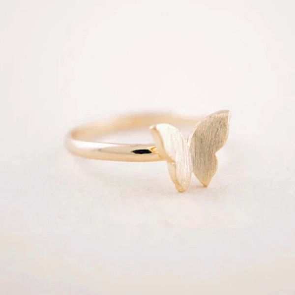 fashion cute butterfly ring jewelry classic brushed surface design hand-welded copper gold silver rose three color optional women'gift, Golden;silver
fashion cute butterfly ring jewelry classic brushed surface design hand-welded copper gold silver rose three color optional women'gift, Golden;silver