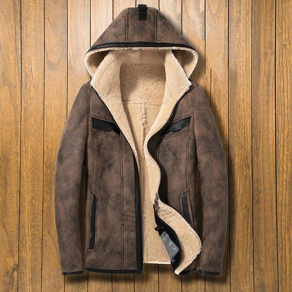 men's leather & faux 2021 hooded jungle brown sheepskin fur shearlign jacket men causal real jackets black coat
men's leather & faux 2021 hooded jungle brown sheepskin fur shearlign jacket men causal real jackets black coat