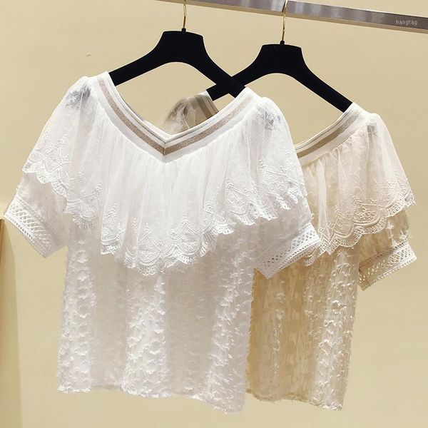 blouse women 2020 ruffles v-neck lace blouse shirt women short sleeve white shirts blusas camisas mujer d2511
blouse women 2020 ruffles v-neck lace blouse shirt women short sleeve white shirts blusas camisas mujer d2511