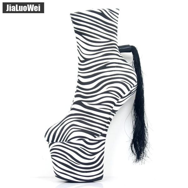 boots jialuowei brand designer fetish zebra print 20cm extreme high heel platform women fashion charming ankle size 36-46, Black
boots jialuowei brand designer fetish zebra print 20cm extreme high heel platform women fashion charming ankle size 36-46, Black