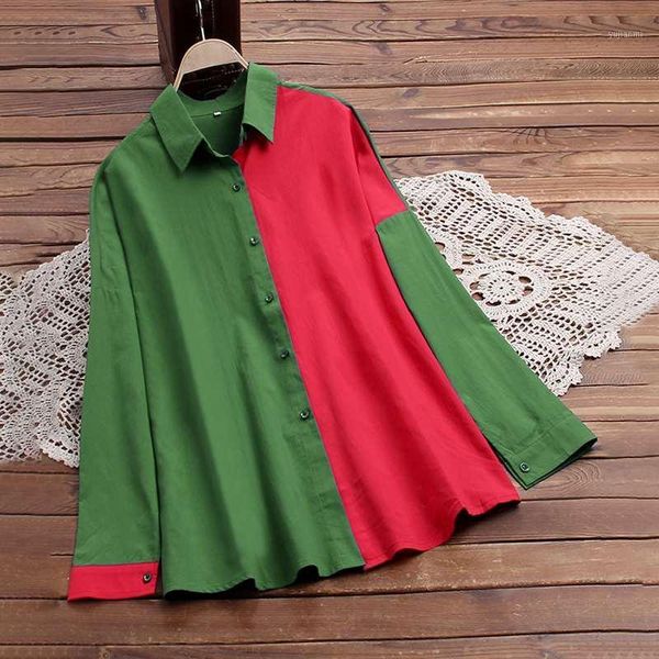 women's spring blouse 2020 zanzea kaftan patchwork shirts casual long sleeve tunic female button blusas oversized 5xl1, White
women's spring blouse 2020 zanzea kaftan patchwork shirts casual long sleeve tunic female button blusas oversized 5xl1, White