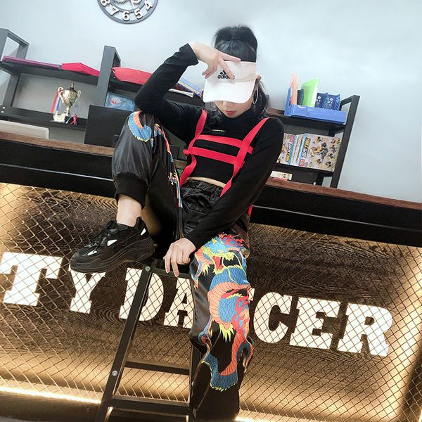 new hip hop costumes adults chinese style female jazz dance clothing modern stage outfit street dancing performance wear, Black;red
new hip hop costumes adults chinese style female jazz dance clothing modern stage outfit street dancing performance wear, Black;red