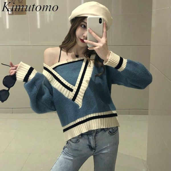 women's sweaters kimutomo women panelled v-neck knitted spring autumn 2021 chic fashion ladies square collar long sleeve pullovers, White;black
women's sweaters kimutomo women panelled v-neck knitted spring autumn 2021 chic fashion ladies square collar long sleeve pullovers, White;black