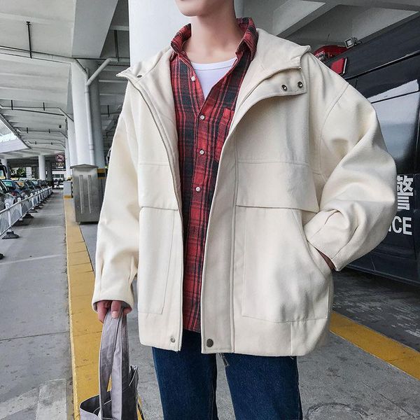 winter short woolen coat men's warm fashion casual hooded woolen coat men streetwear korean loose zipper jacket mens, Black
winter short woolen coat men's warm fashion casual hooded woolen coat men streetwear korean loose zipper jacket mens, Black