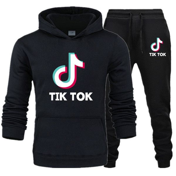 new fashion women men clothes tik tok printed hoodies + pants set casual hooded sweatshirt suits tracksuit suitable for male and female, Black
new fashion women men clothes tik tok printed hoodies + pants set casual hooded sweatshirt suits tracksuit suitable for male and female, Black