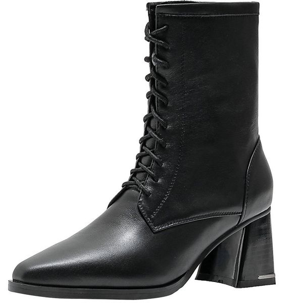 new 2021 autumn winter genuine leather women's ankle boots chunky women party office lady shoes woman heels tfcn, Black
new 2021 autumn winter genuine leather women's ankle boots chunky women party office lady shoes woman heels tfcn, Black