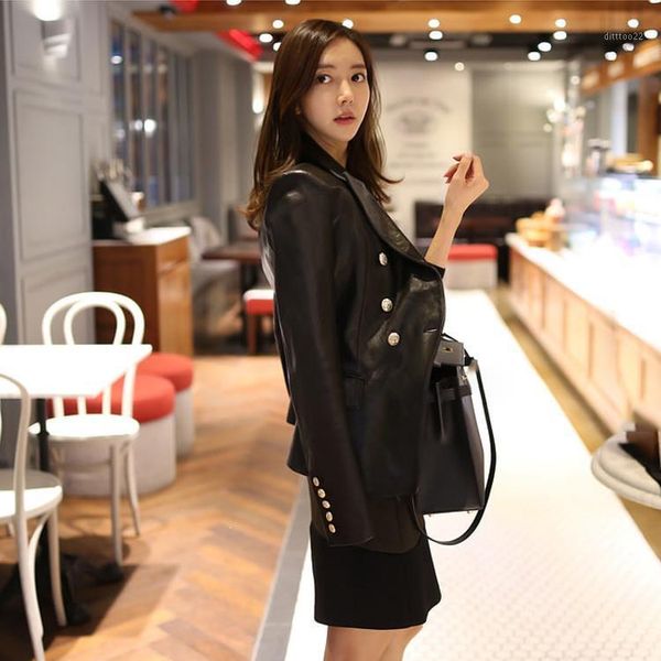 women's suits & blazers est fall winter designer pu blazer jacket notched women black buttons faux leather outer coat1, White;black
women's suits & blazers est fall winter designer pu blazer jacket notched women black buttons faux leather outer coat1, White;black