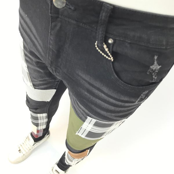 cool pencil tattered stretch slim fit hop hop pants with holes fashion ladies men's jeans skinny stretch pant ar15, Blue
cool pencil tattered stretch slim fit hop hop pants with holes fashion ladies men's jeans skinny stretch pant ar15, Blue
