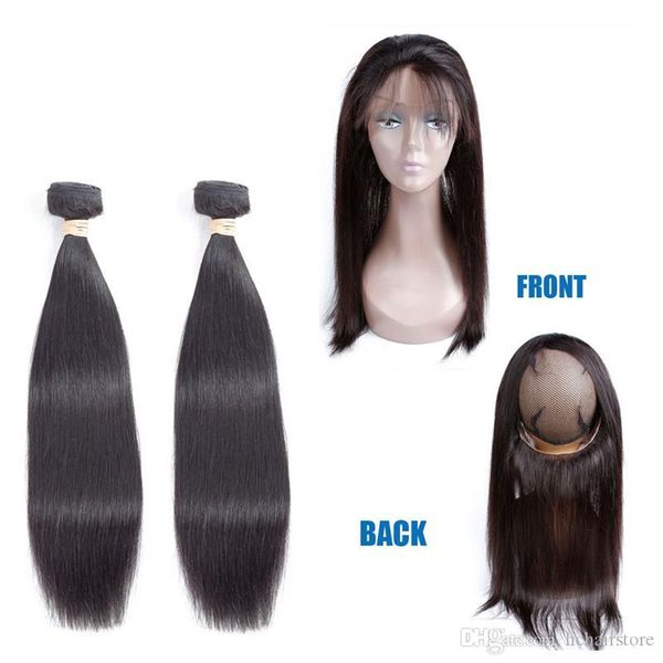 360 lace frontal with 2 bundles peruvian straight human hair unprocessed 360 lace frontal natural color peruvian virgin hair extensions, Black;brown
360 lace frontal with 2 bundles peruvian straight human hair unprocessed 360 lace frontal natural color peruvian virgin hair extensions, Black;brown