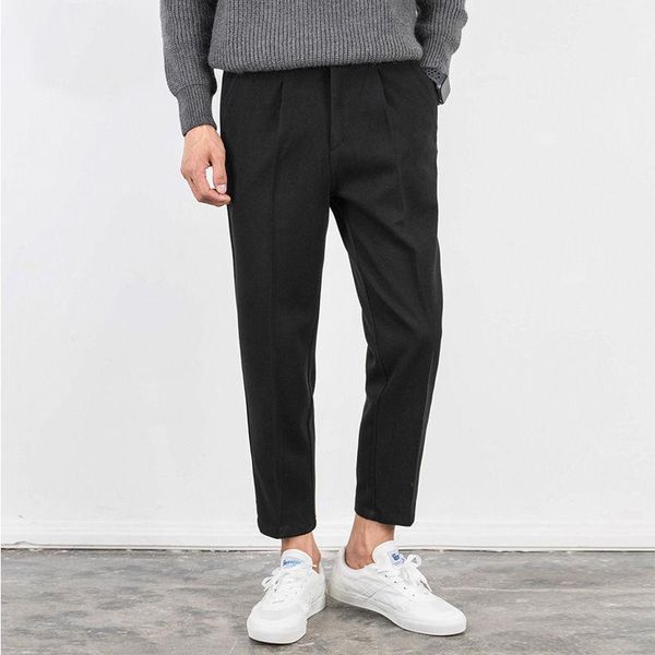 men's pants 2021 fashion autumn winter men slim fit elastic business long trousers male cotton korea style thick suit pant w15, Black
men's pants 2021 fashion autumn winter men slim fit elastic business long trousers male cotton korea style thick suit pant w15, Black