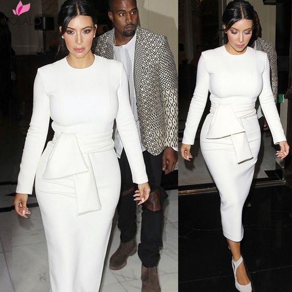 long sleeve white o neck belted plain dress office formal women bodycon bandage elegant party slim dress autumn winter, Black;gray
long sleeve white o neck belted plain dress office formal women bodycon bandage elegant party slim dress autumn winter, Black;gray