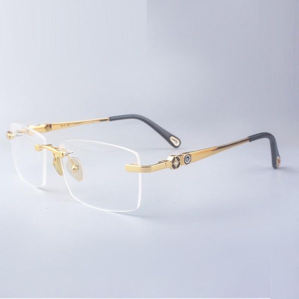 vazrobe rimless eyeglasses frame male gold glasses men reading optical spectacles for prescription, Black
vazrobe rimless eyeglasses frame male gold glasses men reading optical spectacles for prescription, Black