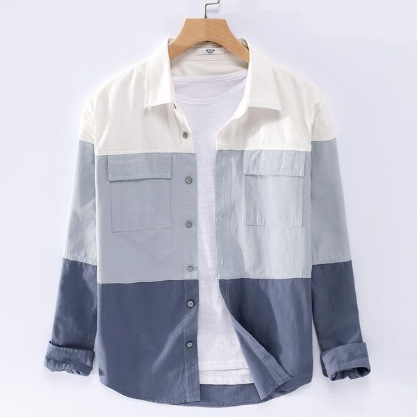 100% cotton shirts men college style color block spring autumn long sleeve shirt mens turn-down collar pockets 1, White;black
100% cotton shirts men college style color block spring autumn long sleeve shirt mens turn-down collar pockets 1, White;black