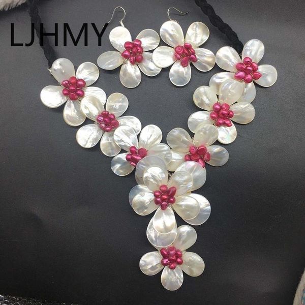 ljhmy costume jewelry natural white sea shell and real red freshwater pearl necklace and earing set necklace sets for women, Silver
ljhmy costume jewelry natural white sea shell and real red freshwater pearl necklace and earing set necklace sets for women, Silver