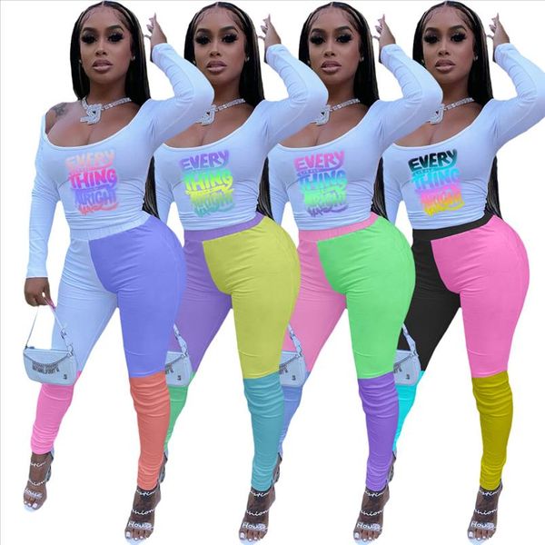 women long sleeve autumn letter print patchwork two piece set women and pants skinny bodycon matching set club outfits, Gray
women long sleeve autumn letter print patchwork two piece set women and pants skinny bodycon matching set club outfits, Gray