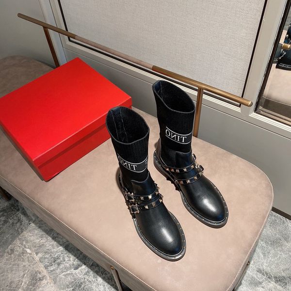 european station 20 autumn new v-home elastic socks boots leather reflective letter rivet short tube fashion boots children are thin, Black
european station 20 autumn new v-home elastic socks boots leather reflective letter rivet short tube fashion boots children are thin, Black