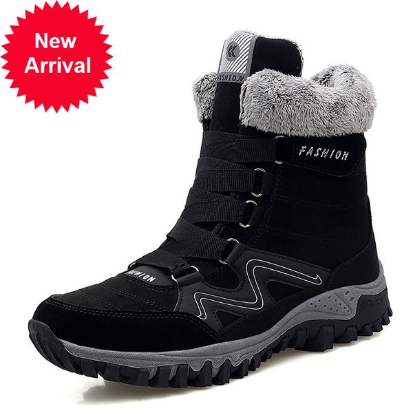 men leather with warm skin snowboots winter work shoes high rubber hunting boots chaussure homme, Black
men leather with warm skin snowboots winter work shoes high rubber hunting boots chaussure homme, Black