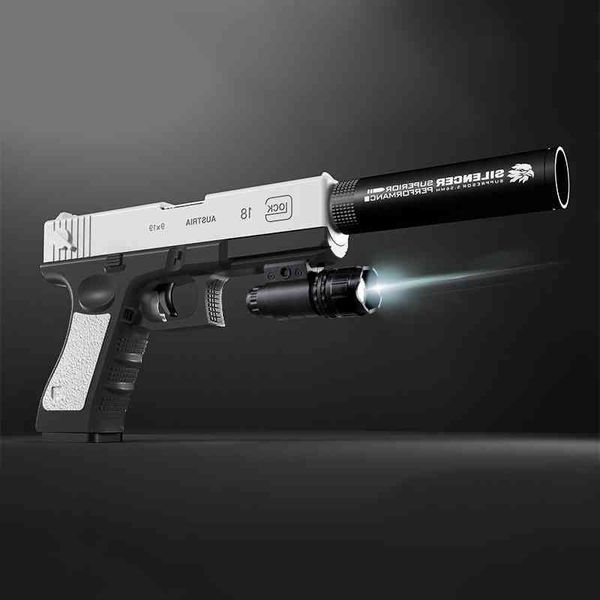 5444shell throwing glock soft bullet pistol with tactical flashlight red dot sight model toy gun boys toys birthday gifts
5444shell throwing glock soft bullet pistol with tactical flashlight red dot sight model toy gun boys toys birthday gifts