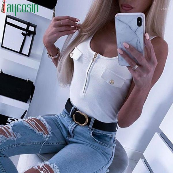 summer sports tank women's vest slim zip solid color casual pocket vest plus size sleeveless fashion femme camisole1, White
summer sports tank women's vest slim zip solid color casual pocket vest plus size sleeveless fashion femme camisole1, White