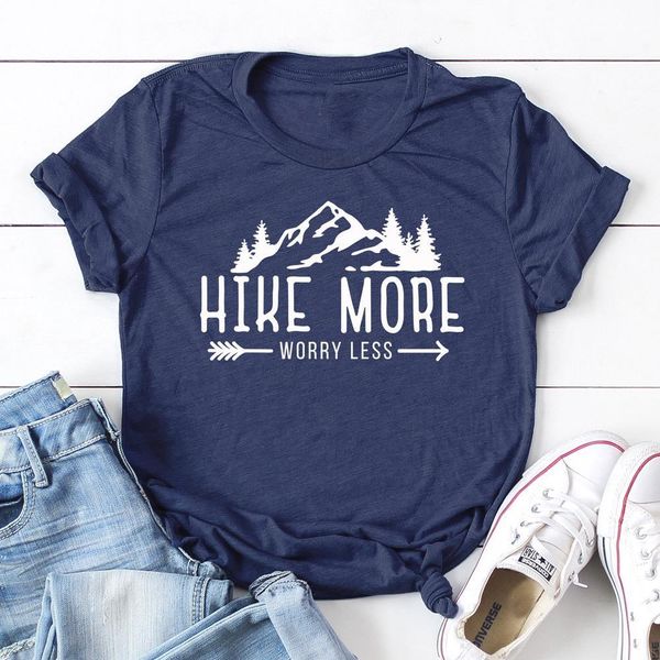 hike more worry less t-shirt casual short sleeve graphic hiking outdoors tees funny women summer camping tshirt, White
hike more worry less t-shirt casual short sleeve graphic hiking outdoors tees funny women summer camping tshirt, White