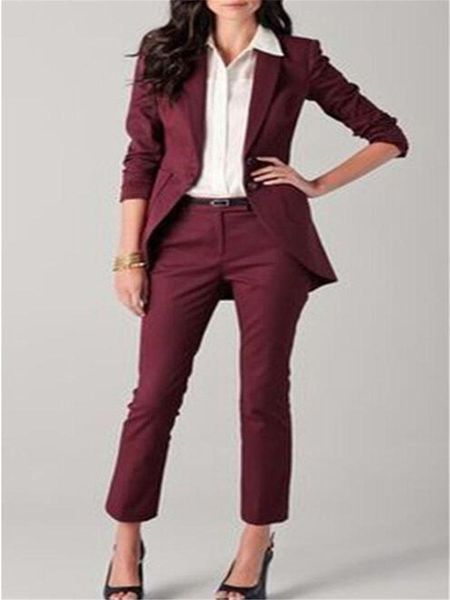 burgundy 2 piece office uniform women female business suit women pantsuits tuxedos suits for wedding blazer trouser formal, White
burgundy 2 piece office uniform women female business suit women pantsuits tuxedos suits for wedding blazer trouser formal, White