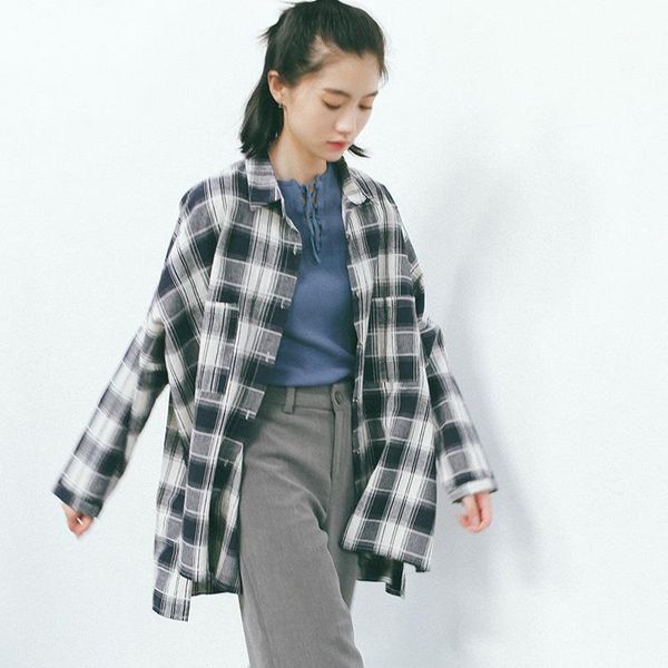 students make new winter art son oversize plaid shirt shirt1, White