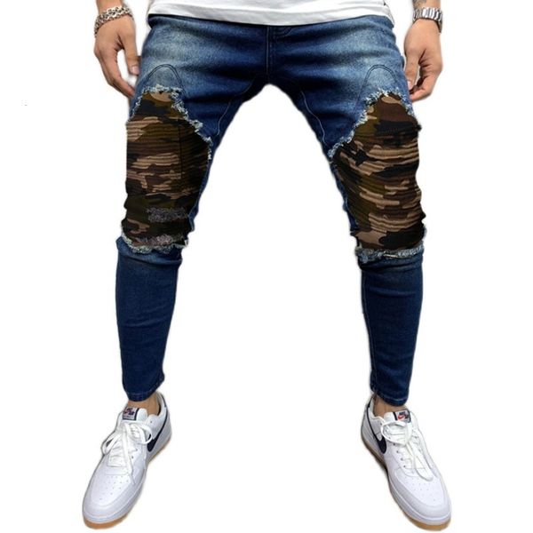 men 2020 new fashion casual european size camouflage patchwork pleated slimming hip hop denim men's jeans, Blue
men 2020 new fashion casual european size camouflage patchwork pleated slimming hip hop denim men's jeans, Blue