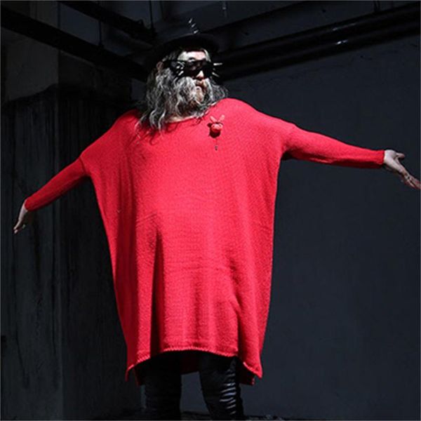 loose oversized pullover t-shirt sweater individual loose bat sleeve medium length fashion men's night club stage men's sweater, White;black
loose oversized pullover t-shirt sweater individual loose bat sleeve medium length fashion men's night club stage men's sweater, White;black