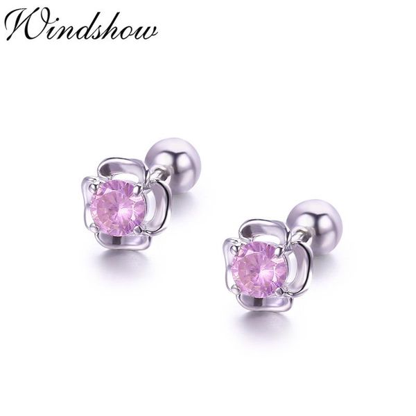 cute 925 sterling silver flower pink cz screw back stud earrings for women girls kids piercing jewelry orecchini aros aretes, Golden;silver
cute 925 sterling silver flower pink cz screw back stud earrings for women girls kids piercing jewelry orecchini aros aretes, Golden;silver