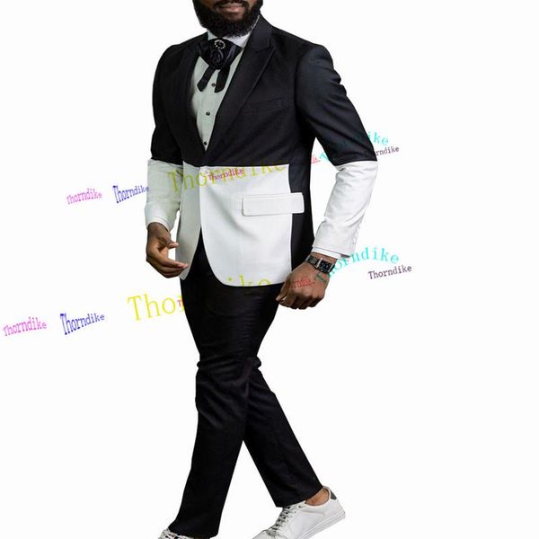 men's suits & blazers thorndike white and black wedding tuxedos for prom men 2 piece jacket vest slim fit show style fashion clothes se, White;black
men's suits & blazers thorndike white and black wedding tuxedos for prom men 2 piece jacket vest slim fit show style fashion clothes se, White;black