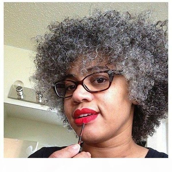 fashion gray human hair wig short two tone mixed silver grey soft salt and pepper afro kinky curly non lace wig, Black;brown
fashion gray human hair wig short two tone mixed silver grey soft salt and pepper afro kinky curly non lace wig, Black;brown