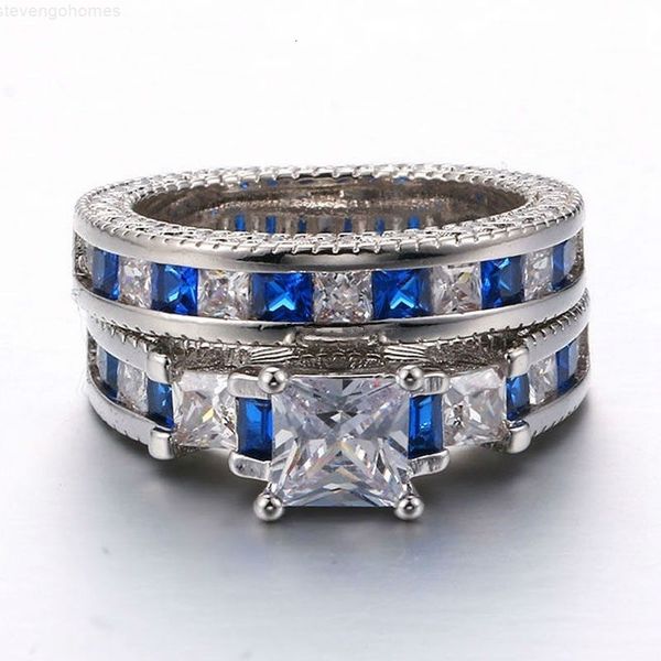 6-12 rings three-stone white gold plated sapphire size cz women's sets wedding engagement ring ing, Silver
6-12 rings three-stone white gold plated sapphire size cz women's sets wedding engagement ring ing, Silver