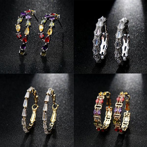 hoop & huggie fully-jewelled zircon piercing earrings waterdrop pearl inlaid silver plated copper stud wedding jewelry, Golden;silver
hoop & huggie fully-jewelled zircon piercing earrings waterdrop pearl inlaid silver plated copper stud wedding jewelry, Golden;silver